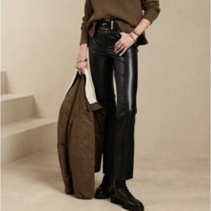 Banana Republic Vegan-Leather Crop Boot Pants